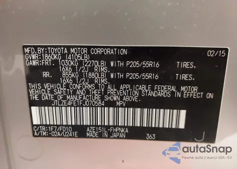 2015 Scion Xb from USA, damaged, VIN JTLZE4FE1FJ070584